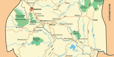 Ezulwini valley Svazilenda karte